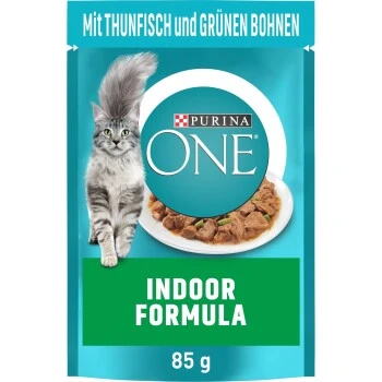 Purina ONE Indoor Formula Mit Thunfisch & Grünen Bohnen 26x85g 1 Purina ONE Indoor Formula Mit Thunfisch & Grünen Bohnen 26x85g